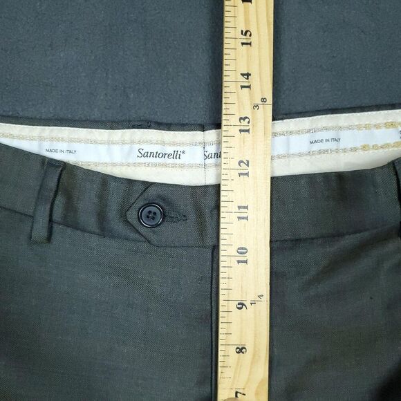 Santorelli Luxury Serge Pants Mens 38 Gray Made In Italy Romeo 1900F Dress Wool - Picture 10 of 14